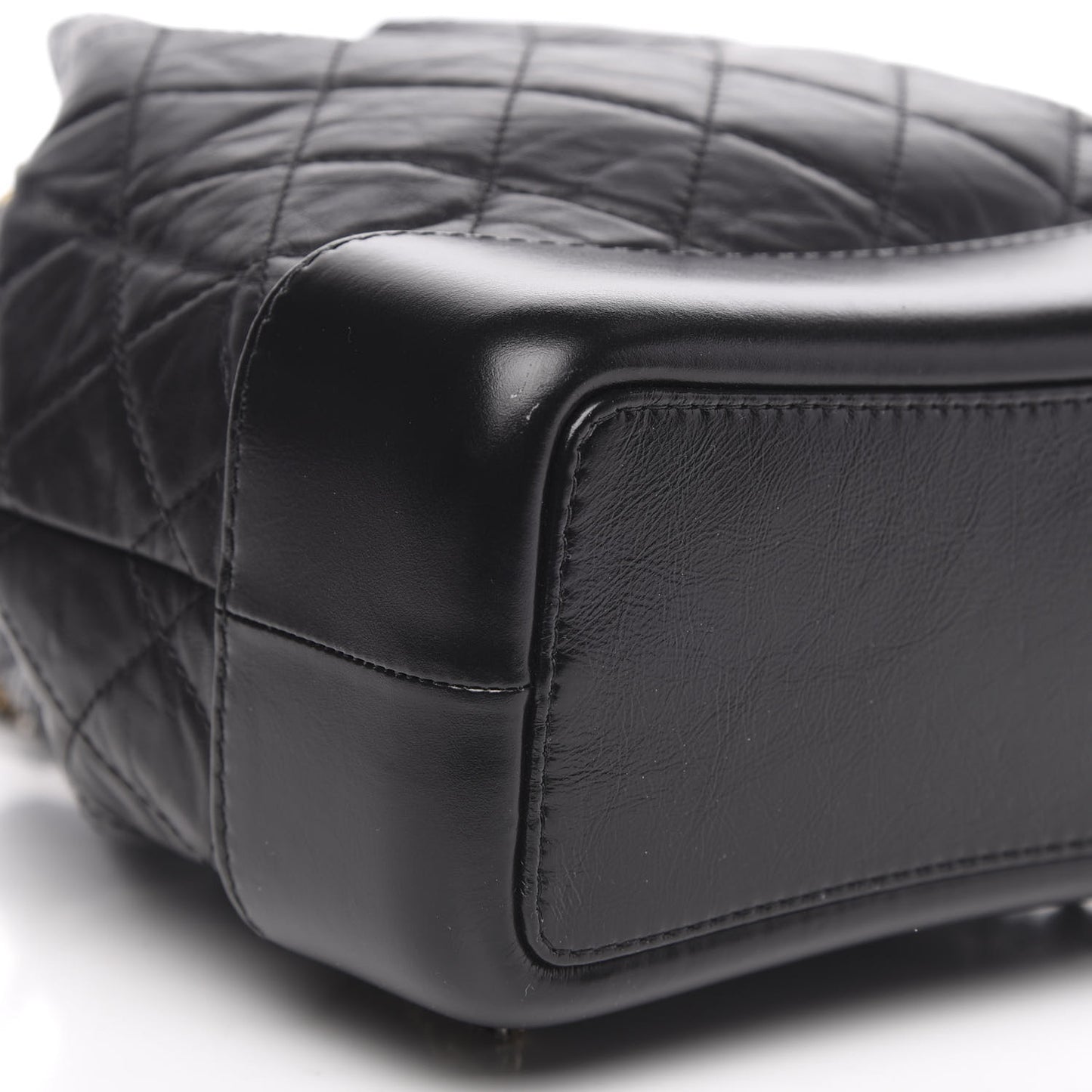 Aged Calfskin Quilted Small Gabrielle Backpack Black