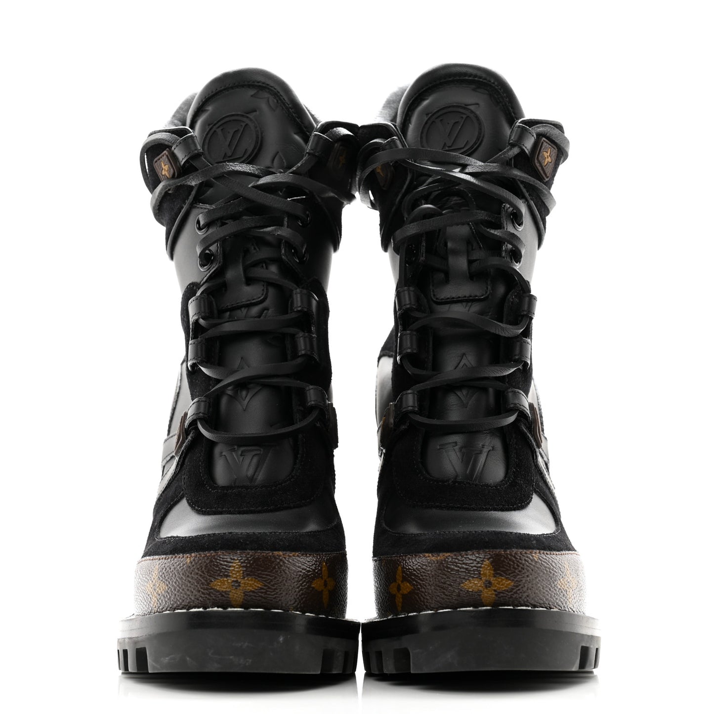 Patent Calfskin Monogram Star Trail Ankle Boots 37.5 Black