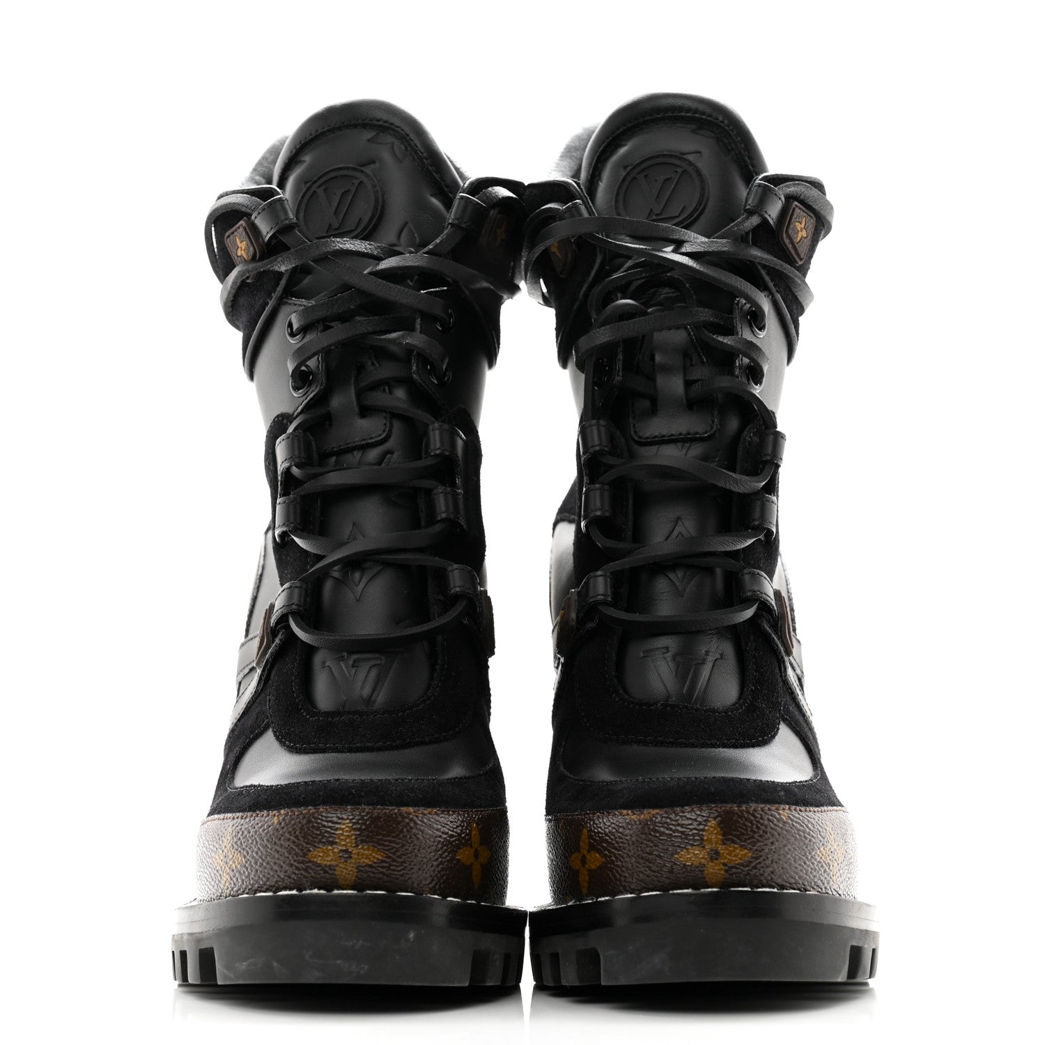 Louis Vuitton Patent Calfskin Monogram Star Trail Ankle Boots 37.5 Black 2 of 8