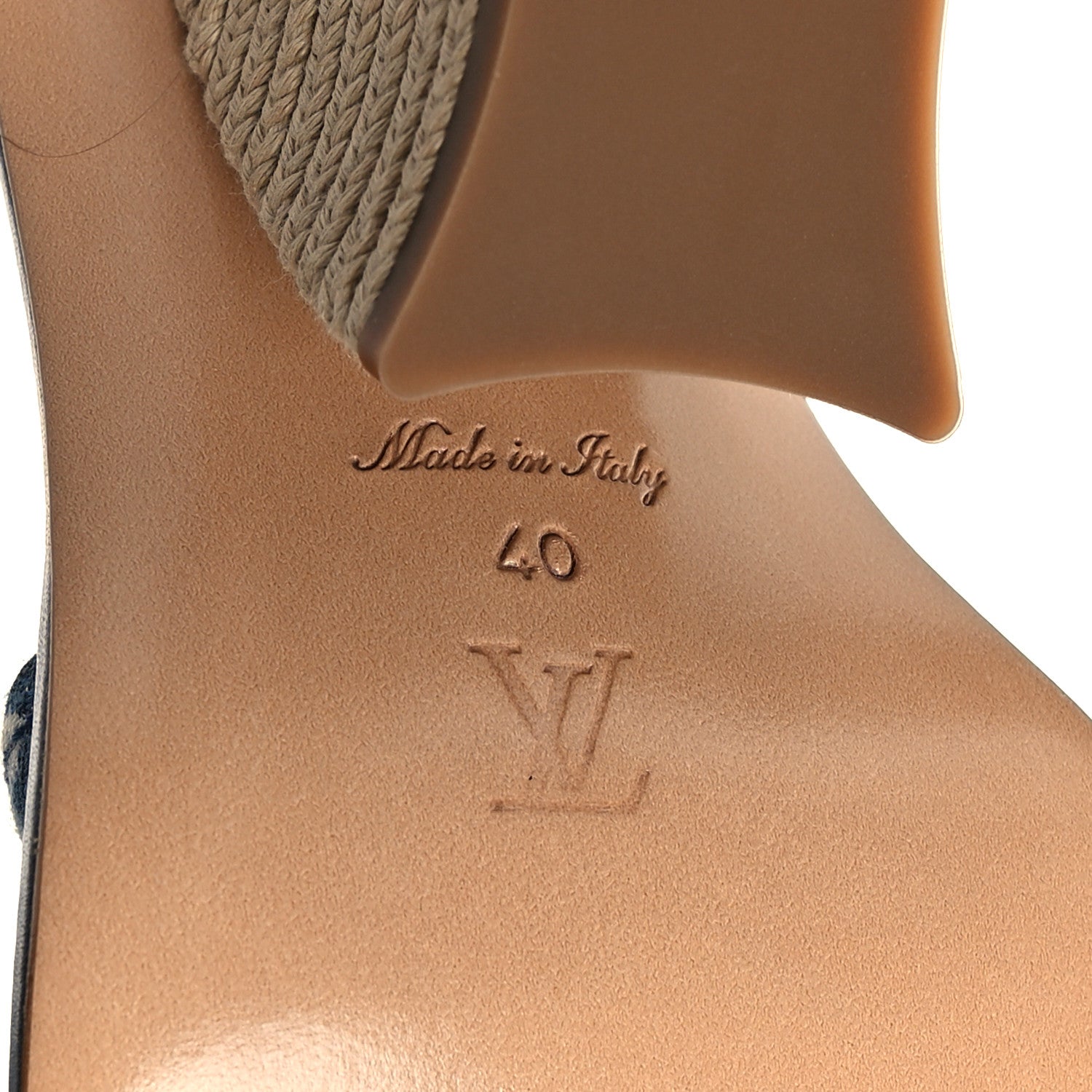 Louis Vuitton Monogram Denim Maia Wedge Sandal 40 7 of 9