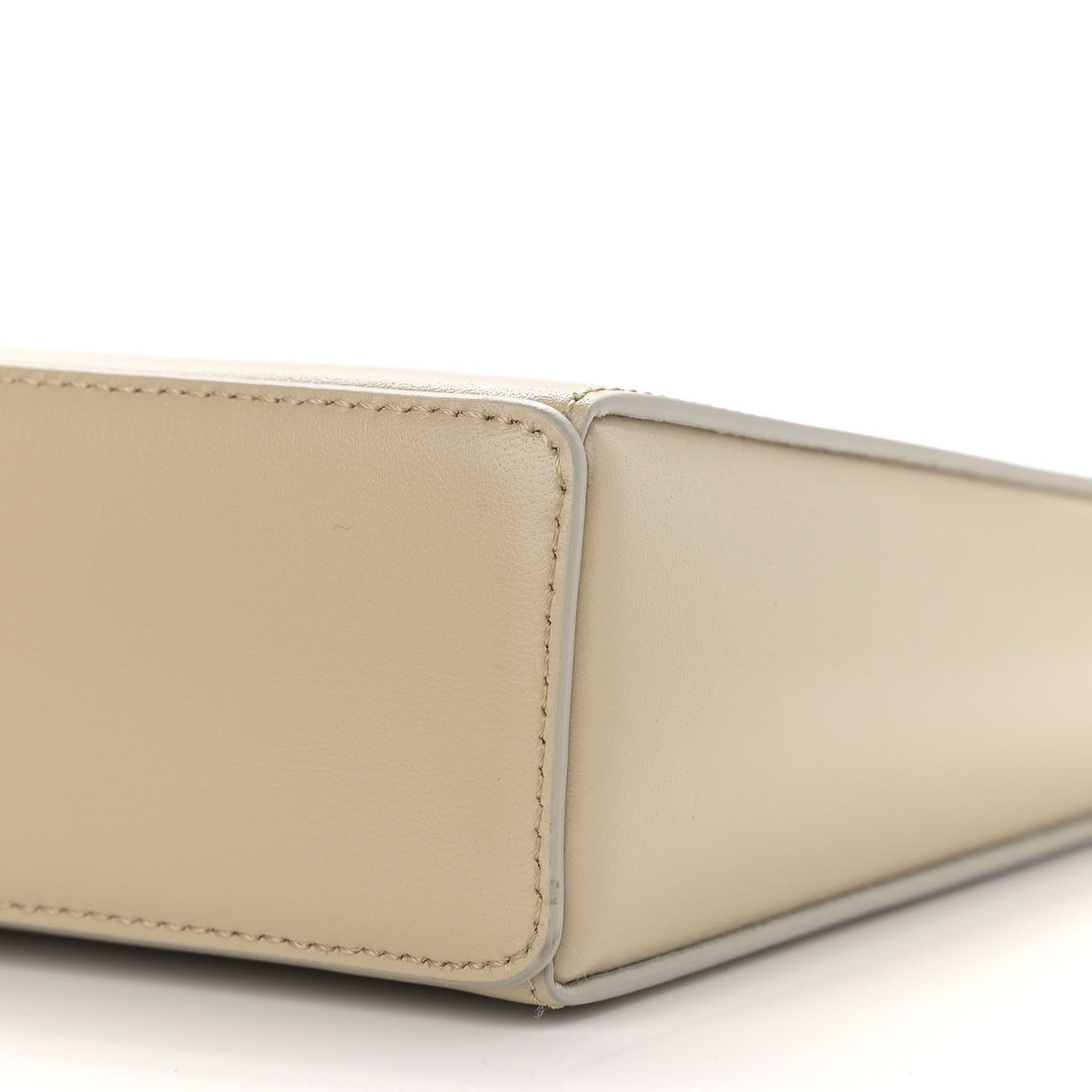 Box Calfskin Small Cut Out Shoulder Bag Beige