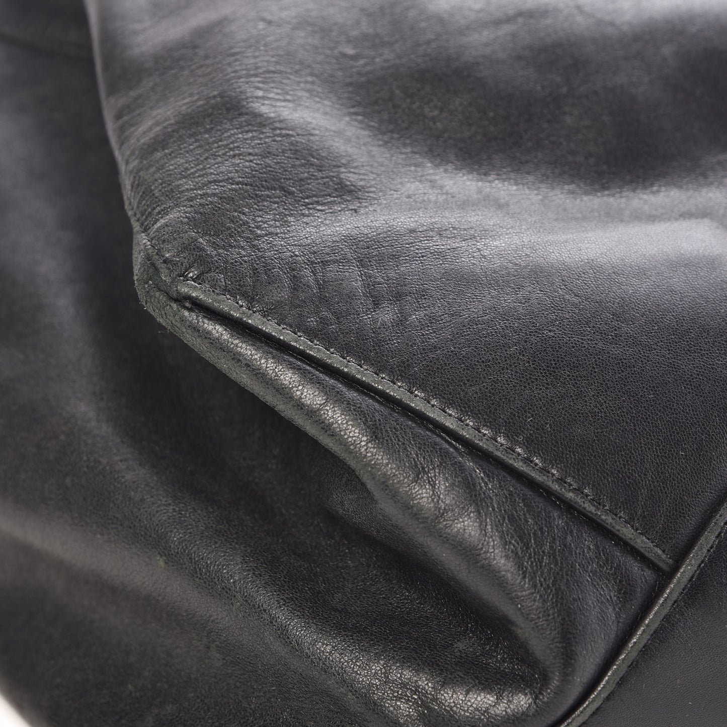 Grained Calfskin Horizontal Cabas Black