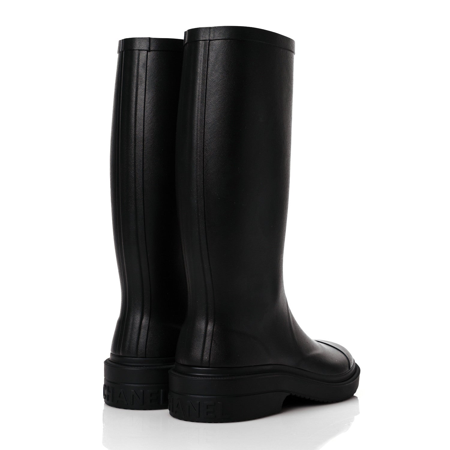 Chanel Caoutchouk CC High Boots 36 Black 4 of 9