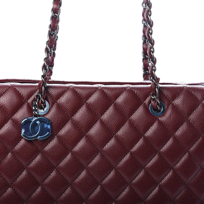Chanel Caviar Quilted City Shopping Tote Dark Red 10 of 11