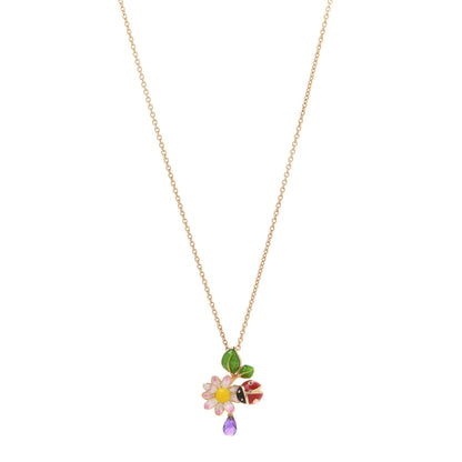 Christian Dior 18K Yellow Gold Diamond Amethyst Diorette Pendant Necklace 1 of 7