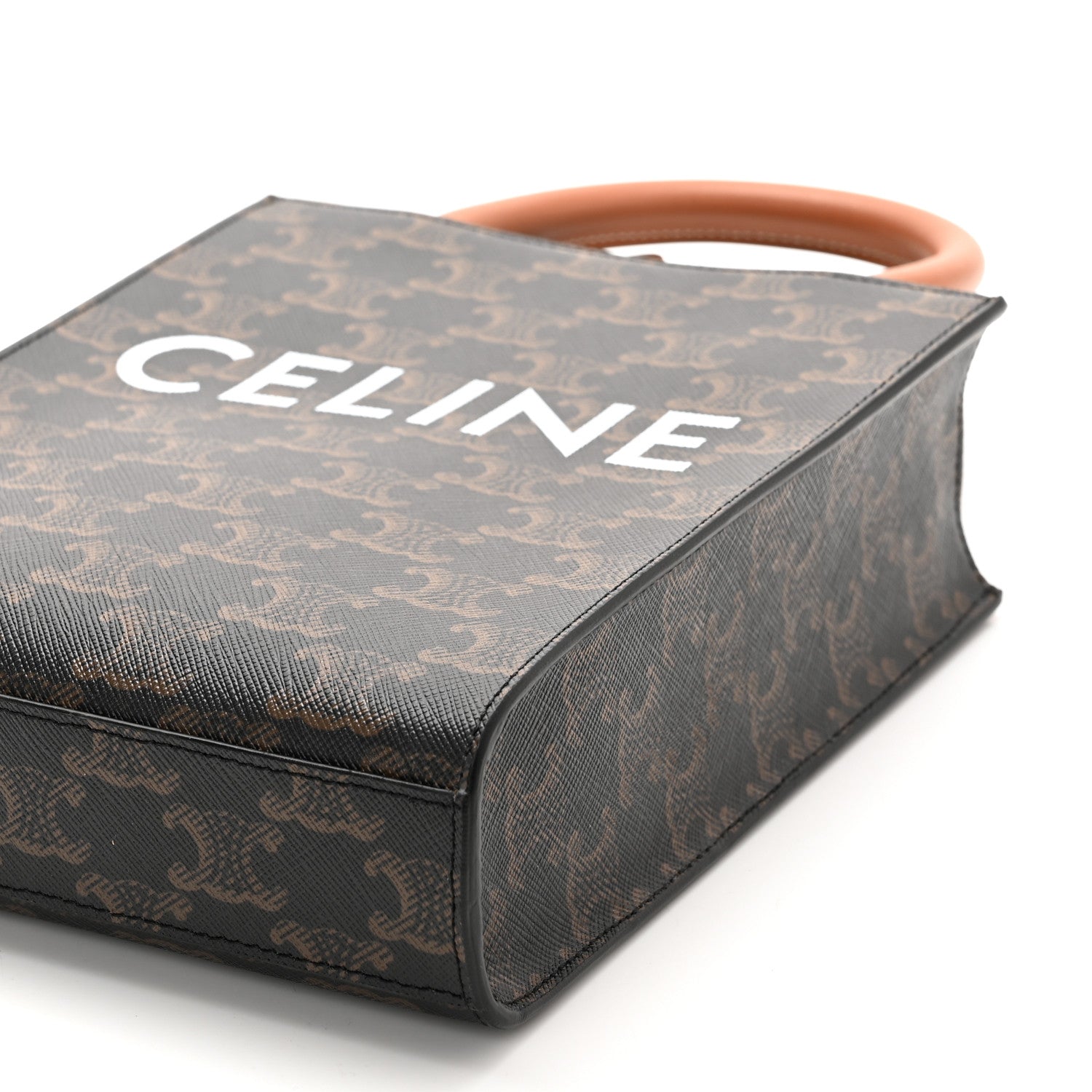 Celine Triomphe Canvas Calfskin Mini Vertical Cabas Tan 9 of 9