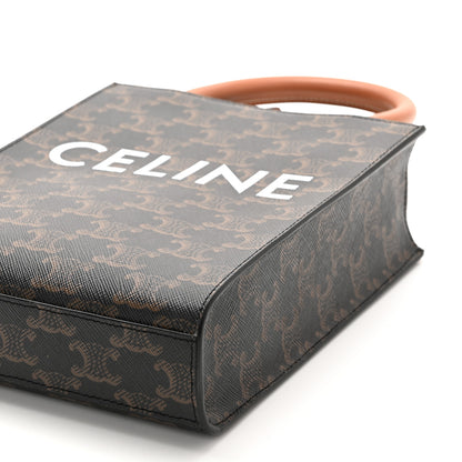 Celine Triomphe Canvas Calfskin Mini Vertical Cabas Tan 9 of 9