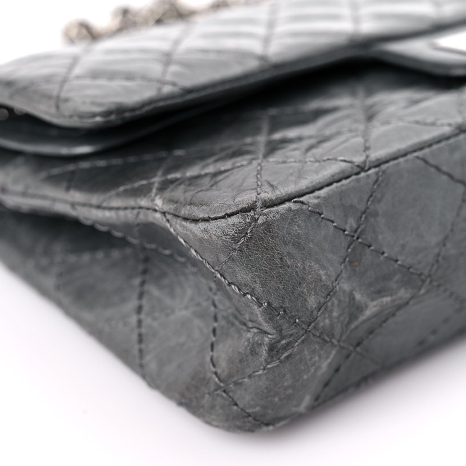 Chanel Aged Calfskin Quilted 50th Anniversary 2.55 Reissue 225 Flap Grey 9 of 21
