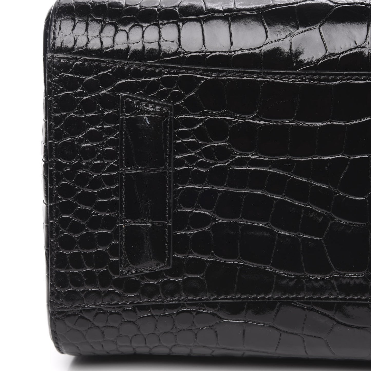 Calfskin Crocodile Embossed Small Antigona Black