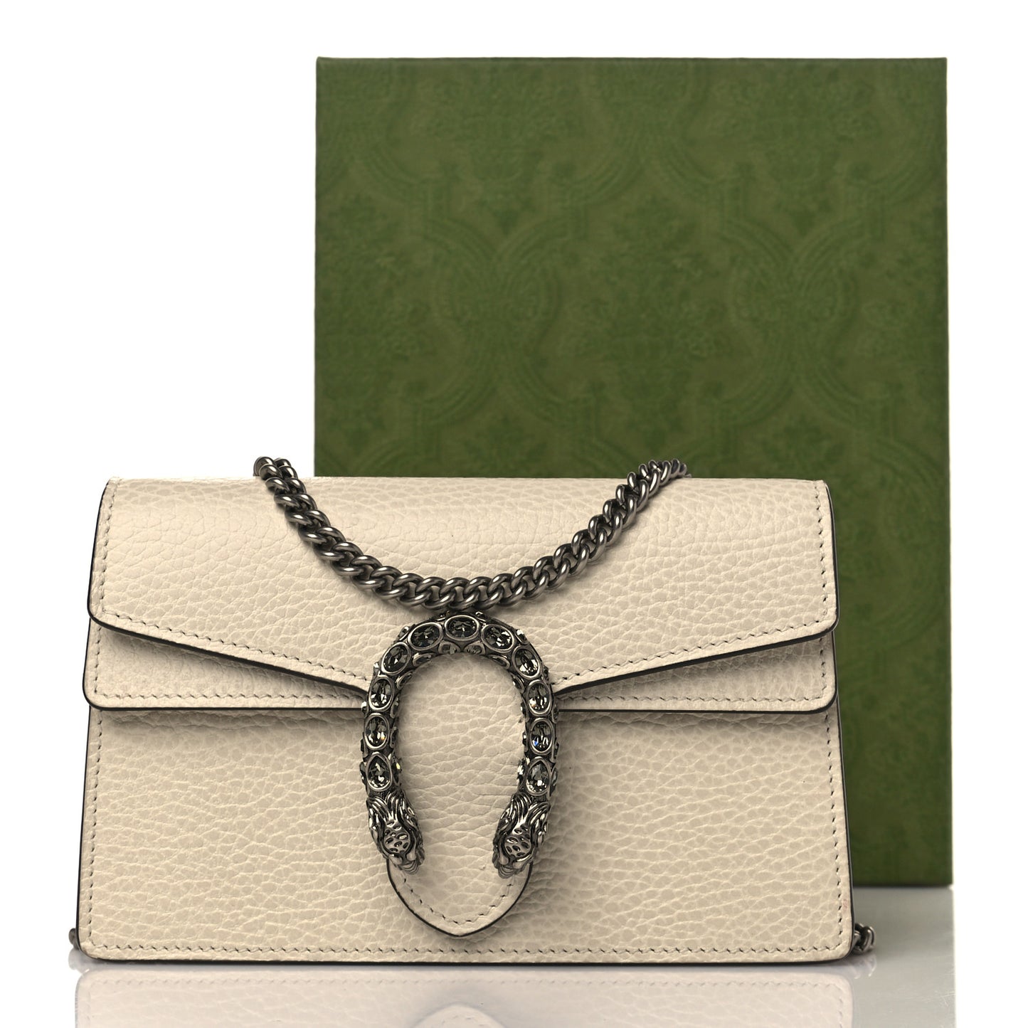 Dollar Calfskin Crystal Super Mini Dionysus Shoulder Bag Mystic White Black Diamond
