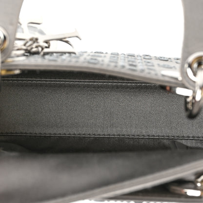 Christian Dior Satin Crystal Cannage Mini Lady Dior Gray 5 of 14