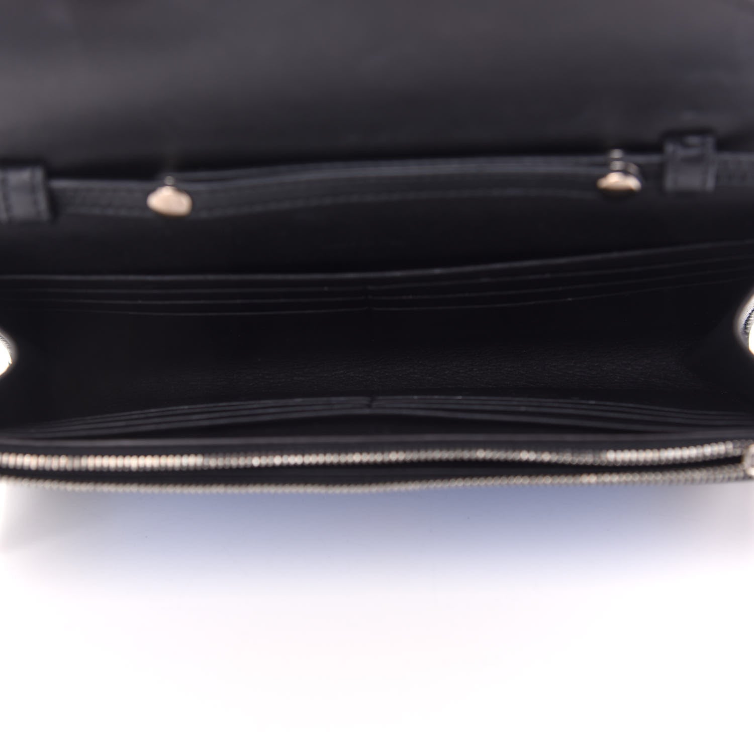 Celine Shiny Calfskin Large Pocket Flap On Chain Black Blue Camel 5 of 9