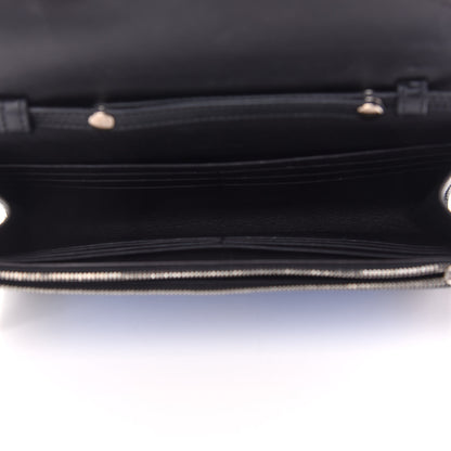 Celine Shiny Calfskin Large Pocket Flap On Chain Black Blue Camel 5 of 9