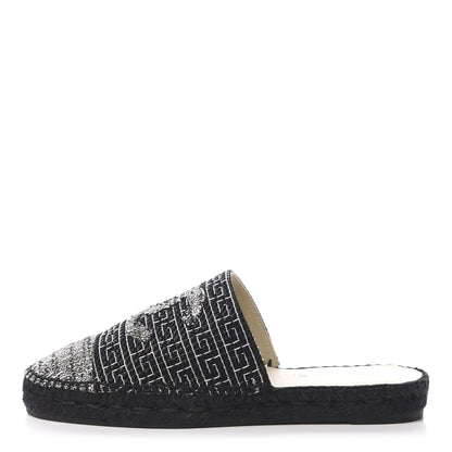 Chanel Tweed CC Espadrilles Mule 38 Black 1 of 10
