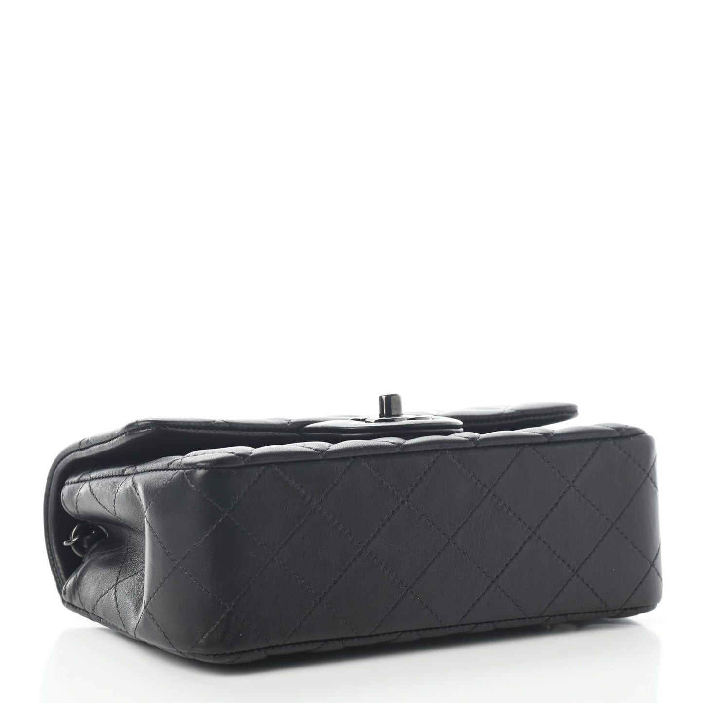 Lambskin Quilted Mini Rectangular Flap So Black