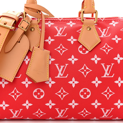 Louis Vuitton Soft Calfskin Monogram Speedy P9 Bandouliere 25 Red 9 of 12