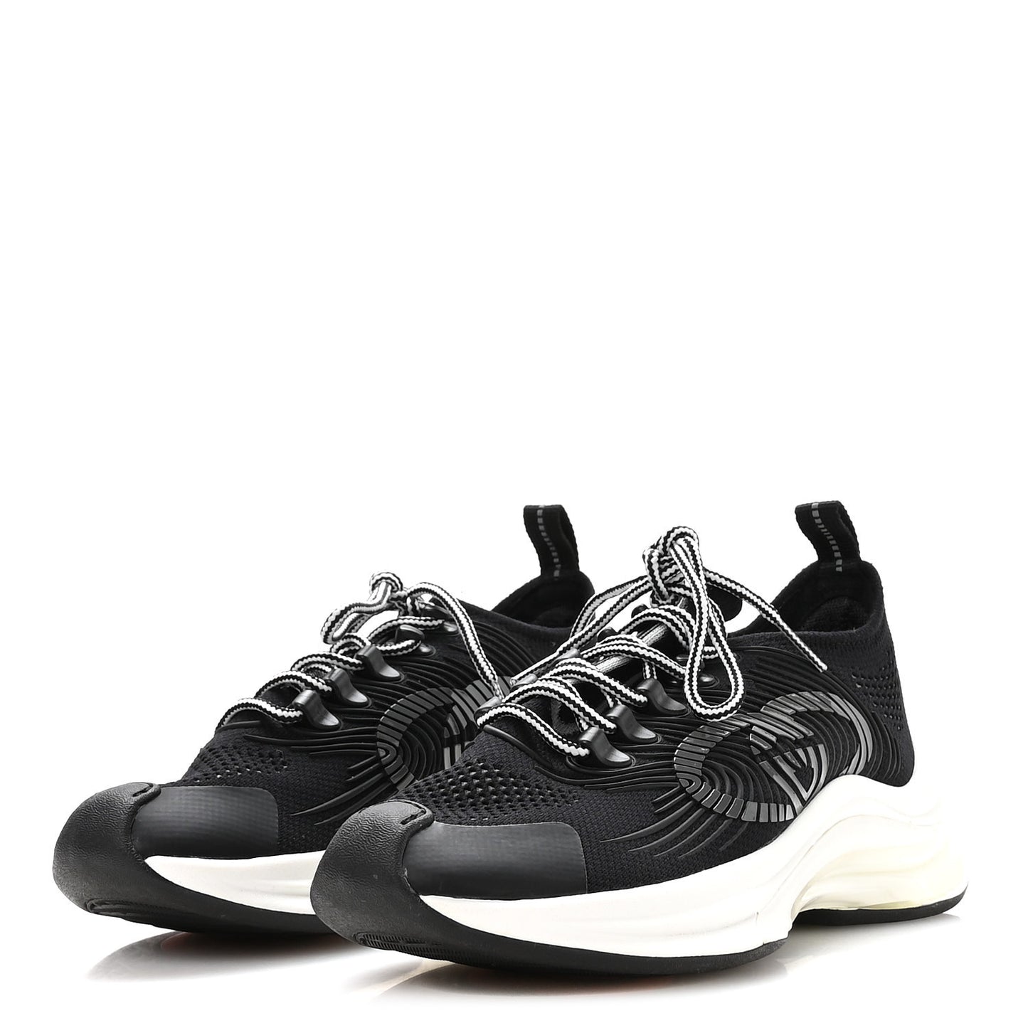Technical Knit Fabric Waves Womens Gucci Run Sneakers 36 Black Loess