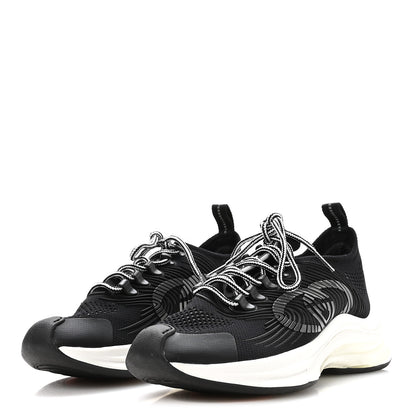 Gucci Technical Knit Fabric Waves Womens Gucci Run Sneakers 36 Black Loess 4 of 7