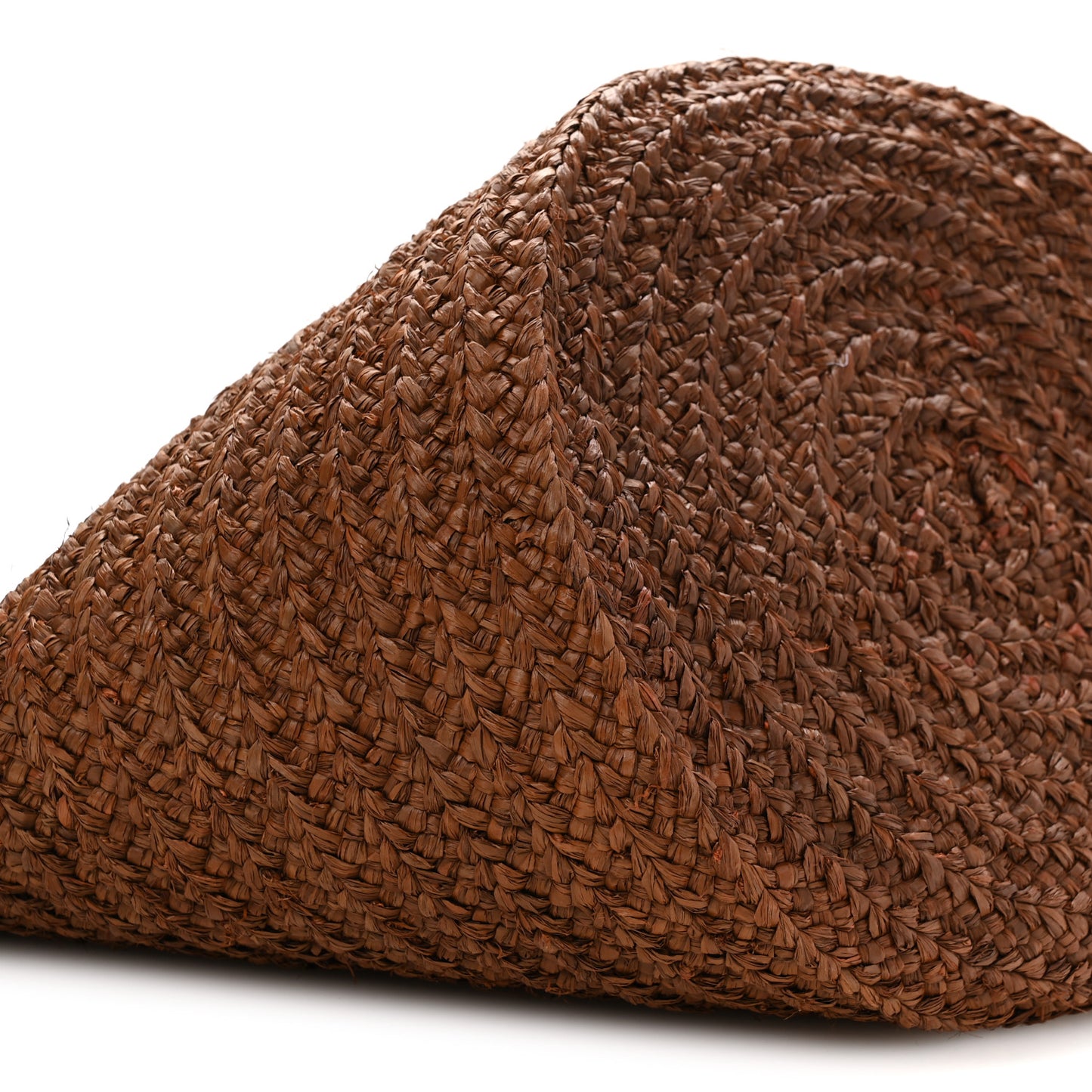Raffia Calfskin Medium Panier Tote Dark Chocolate