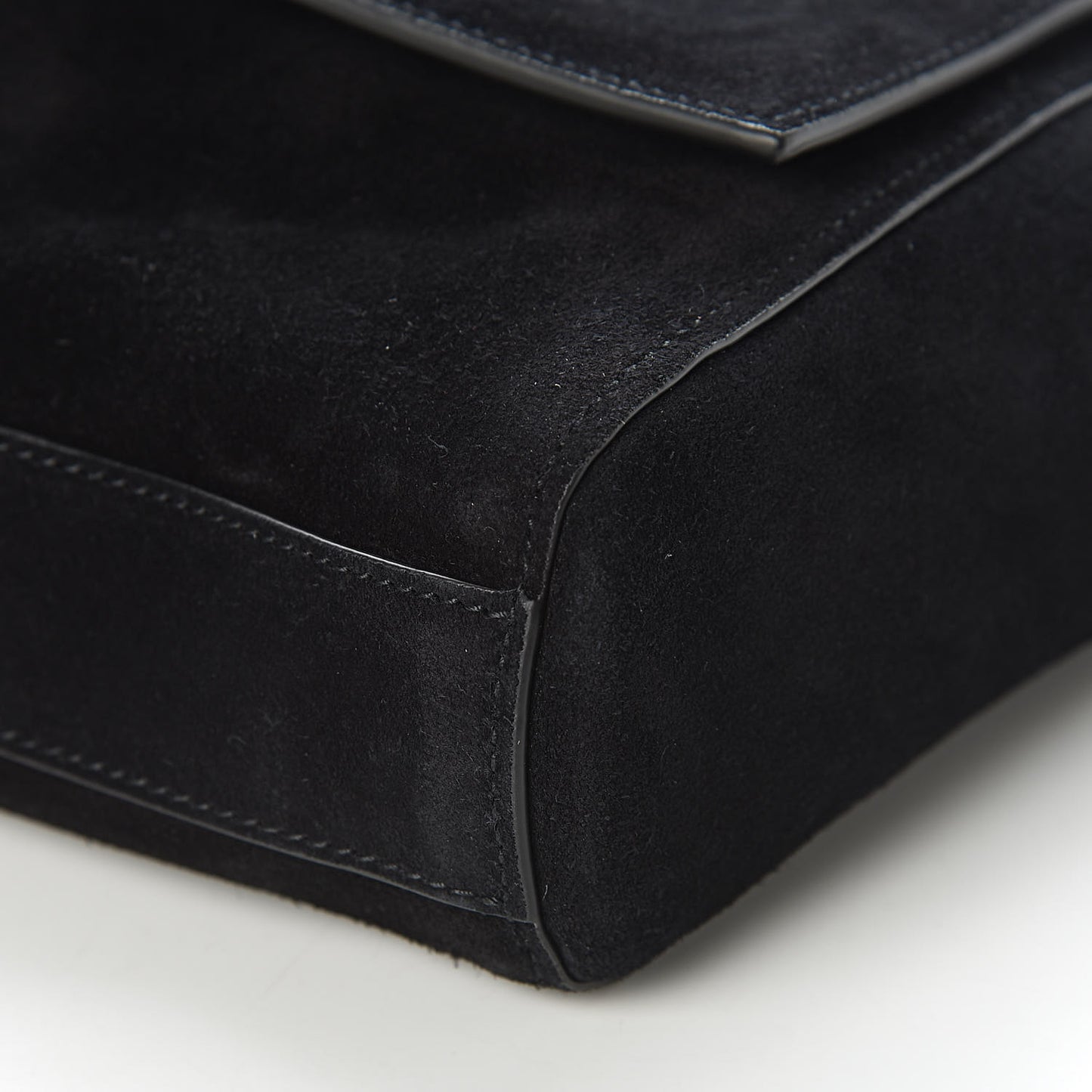 Smooth Calfskin Suede Medium Reversible Monogram Kate Satchel Black