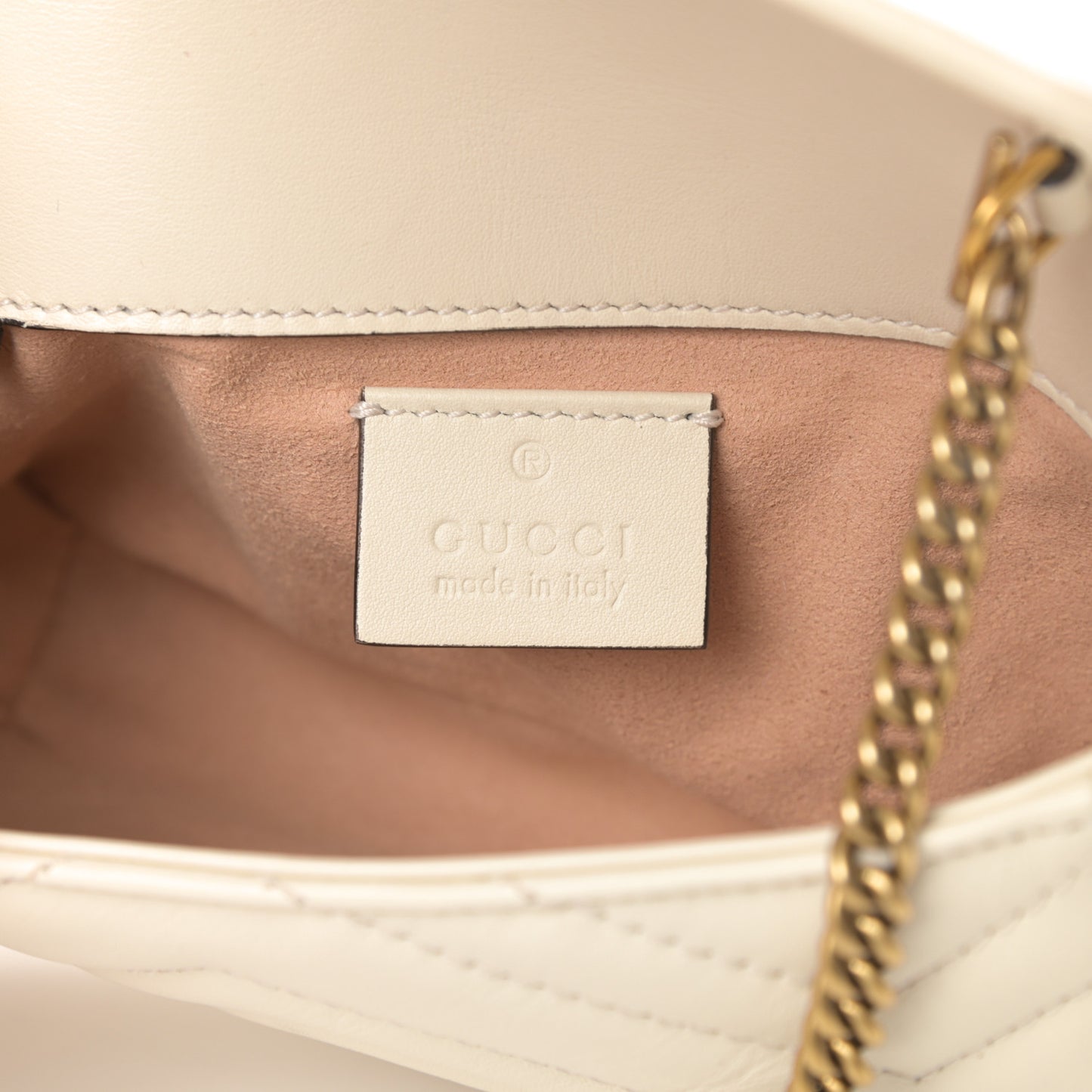 Calfskin Matelasse Super Mini GG Marmont Shoulder Bag White