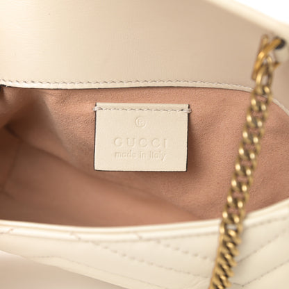 Gucci Calfskin Matelasse Super Mini GG Marmont Shoulder Bag White 6 of 11