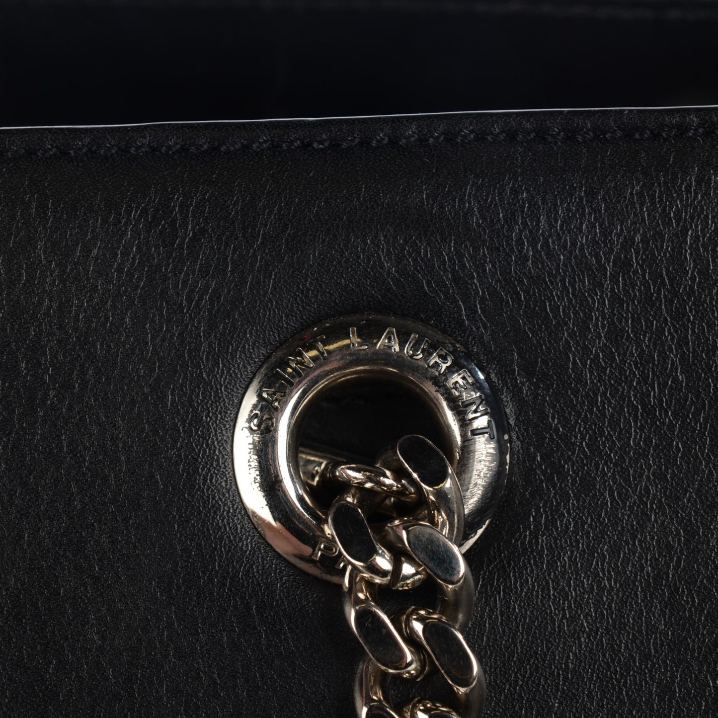 Calfskin Classic Monogram Shopping Bag Black