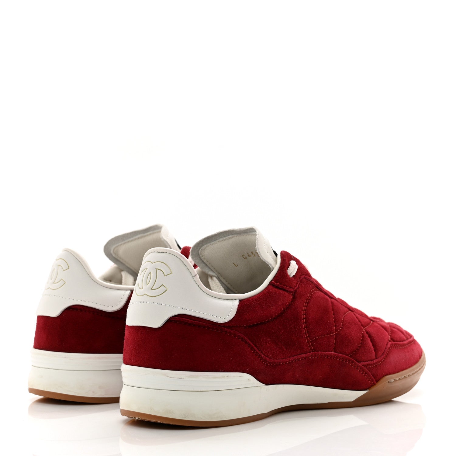 Chanel Suede Kidskin Quilted Sneakers 36 Dark Red 4 of 9