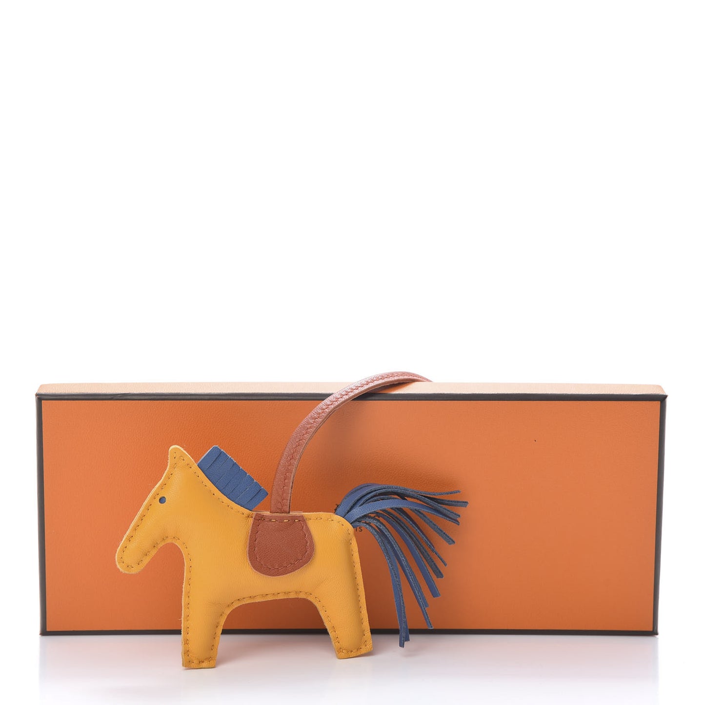 Milo Lambskin Grigri Rodeo Horse Bag Charm PM Jaune D'Or Bleu Agate Cornaline