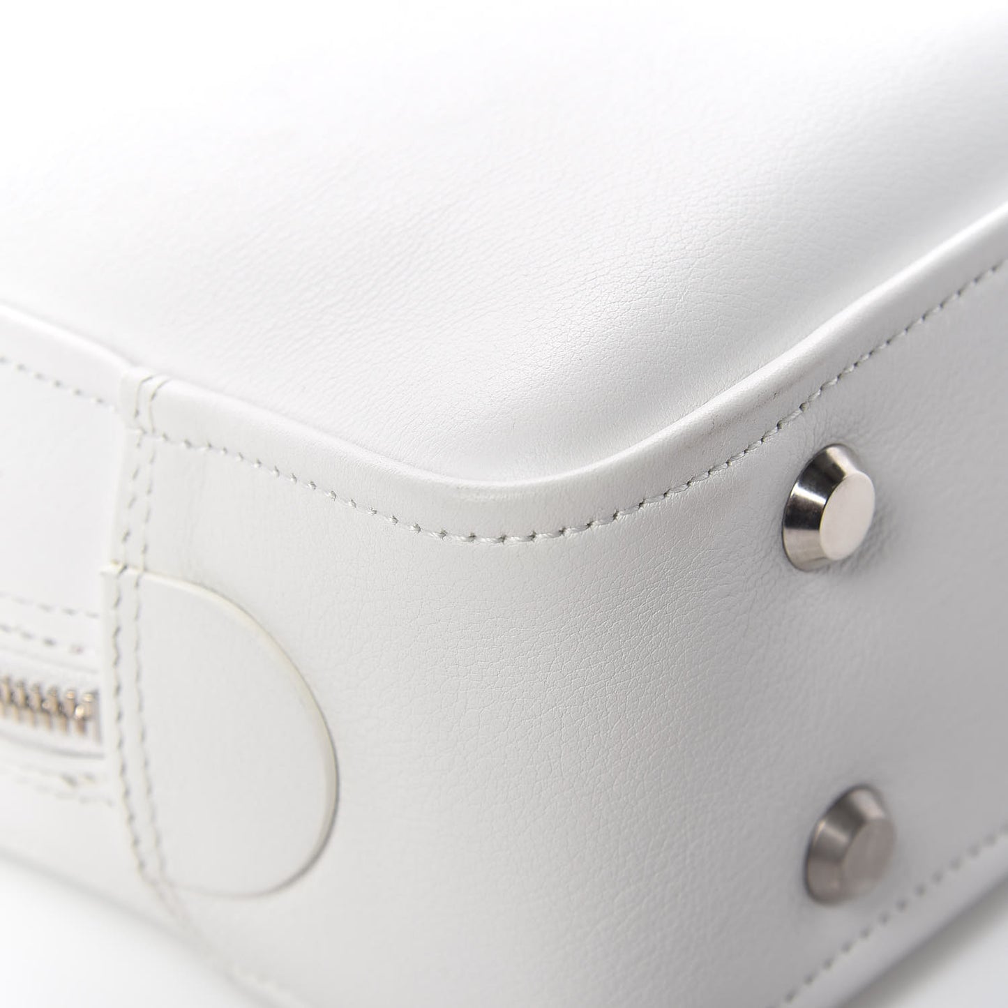 Shiny Day Calfskin XS Triangle Square Bag White