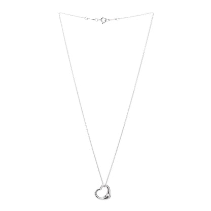 Tiffany Sterling Silver 16mm Elsa Peretti Open Heart Pendant Necklace 3 of 4