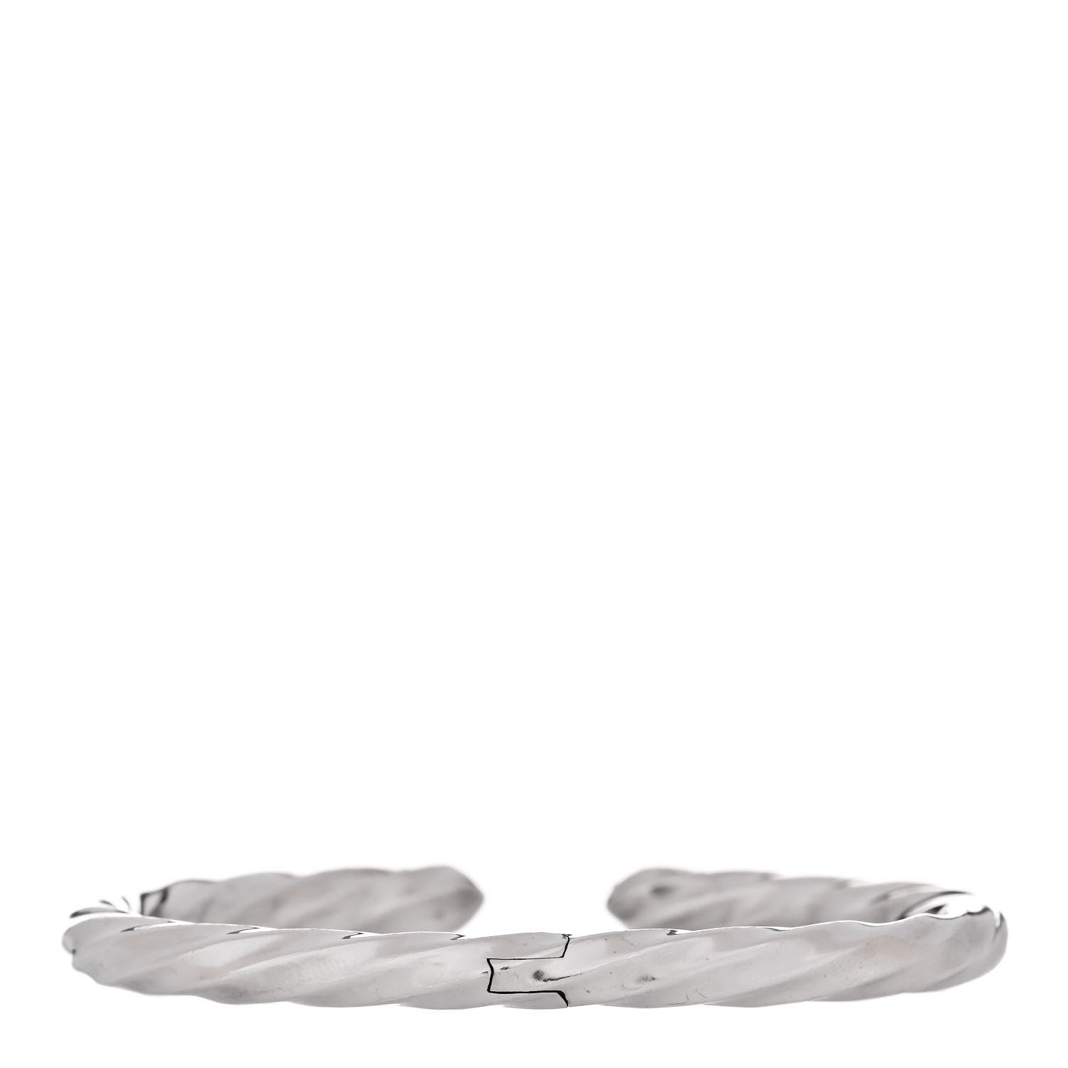 David Yurman Sterling Silver Diamond Cable Edge Bracelet 2 of 3