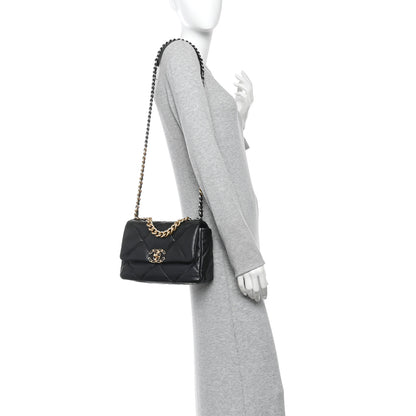 Chanel Goatskin Quilted Medium Chanel 19 Flap Black 2 of 10