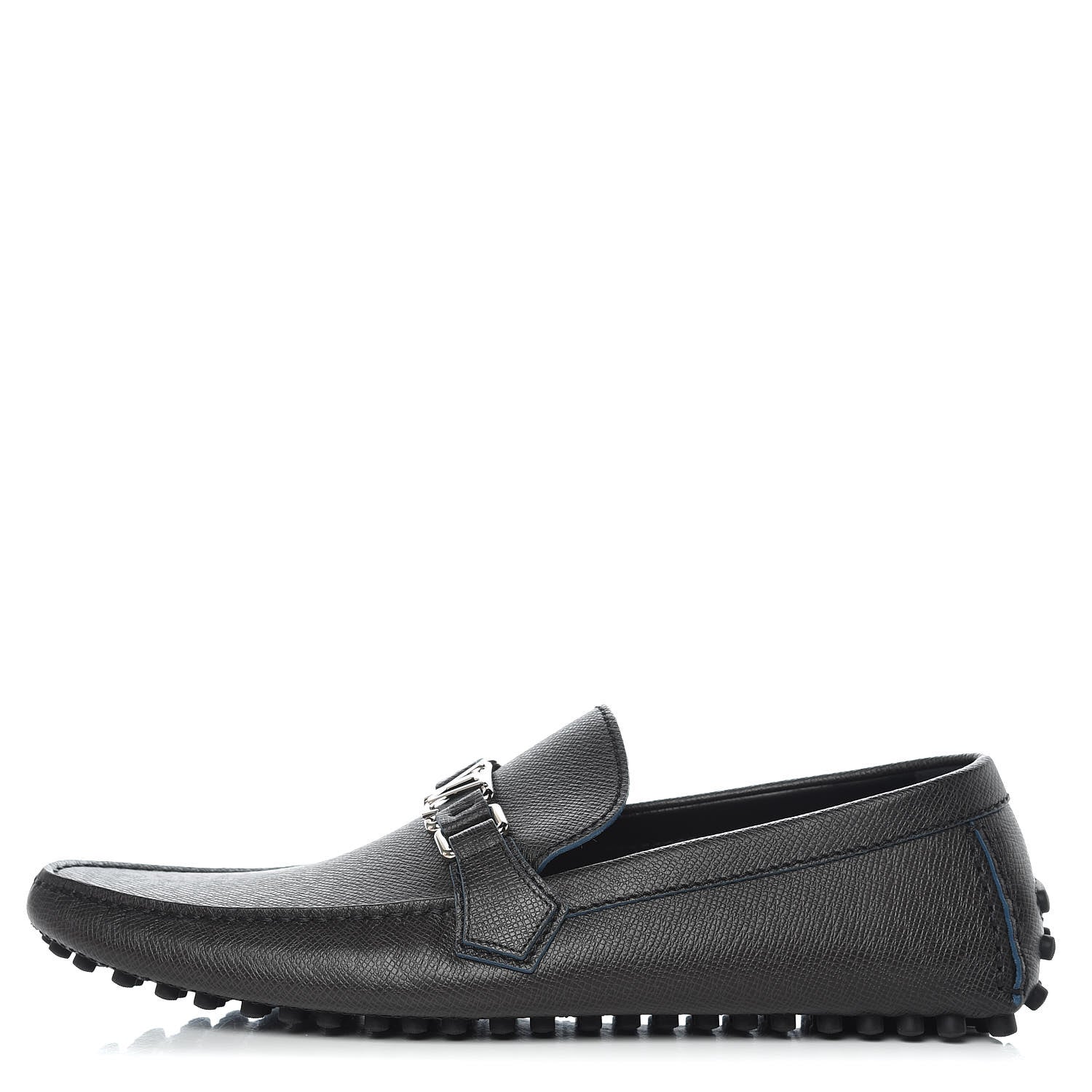 Louis Vuitton Taiga Mens Hockenheim Moccasin Loafers 10.5 Ardoise 1 of 9