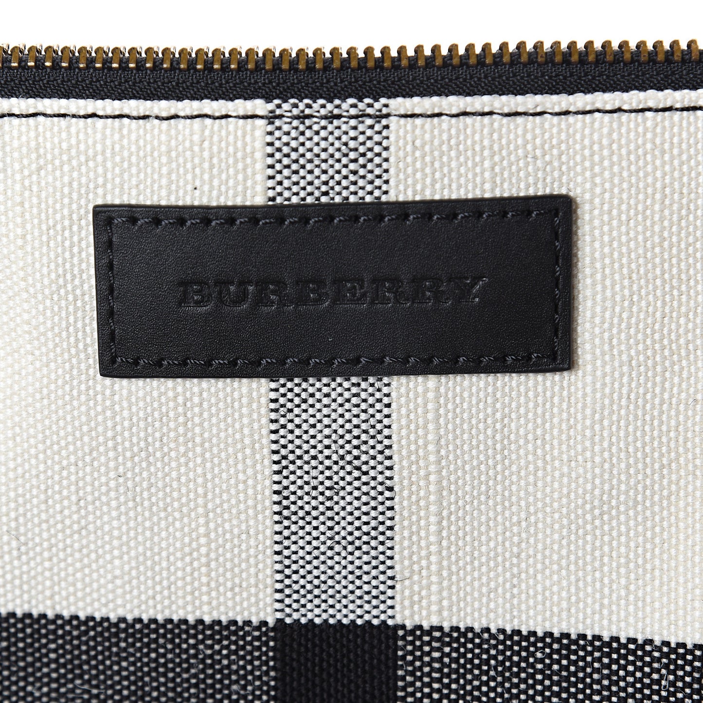 Grainy Calfskin House Check Canvas Small Heston Crossbody White Black