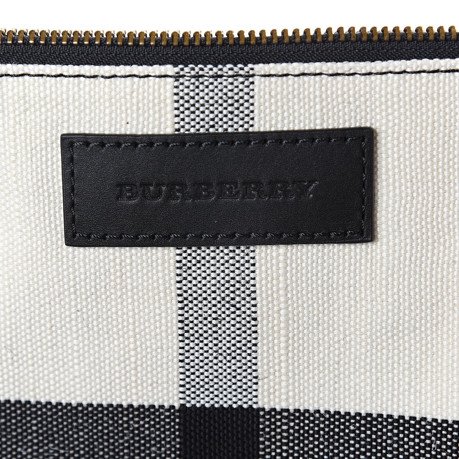 Burberry Grainy Calfskin House Check Canvas Small Heston Crossbody White Black 5 of 8