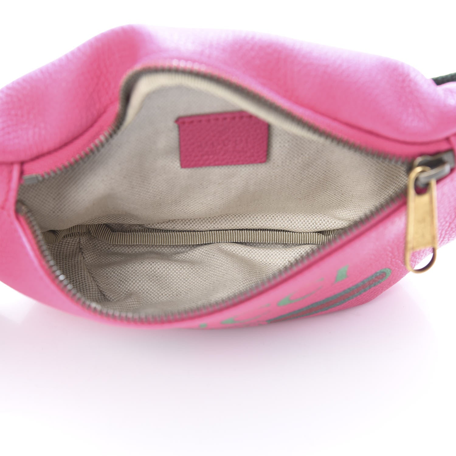 Gucci Grained Calfskin Small Logo Belt Bag Box Pink Green 5 of 11