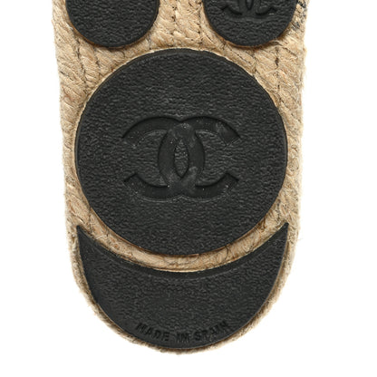 Chanel Wool Laminated Lambskin CC Slide Sandals 40 Black Gold 6 of 8