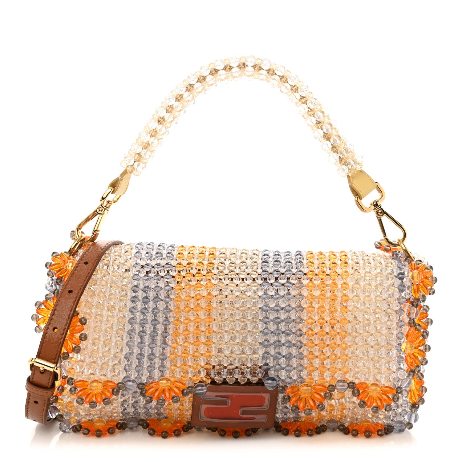 Fendi Perline Glass Karung Beaded Baguette Giallo Viola Arancio Multicolor Azzuro Glicine 1 of 9