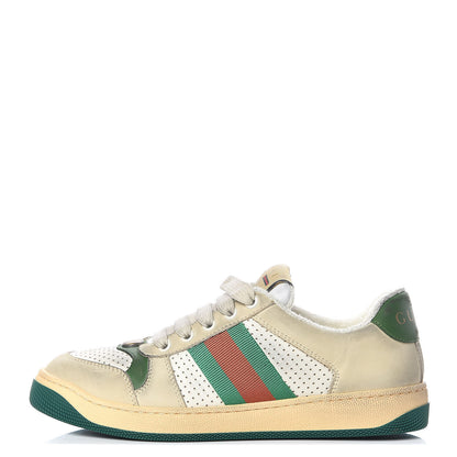 Gucci Nubuck Web Womens Screener Sneakers 36 Dusty Milk New Mystic White Vintage Green 1 of 11