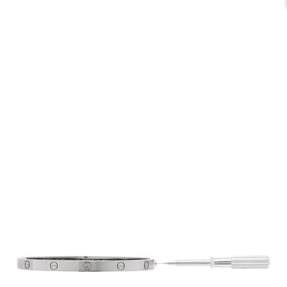 Cartier 18K White Gold Medium LOVE Bracelet 17 3 of 7