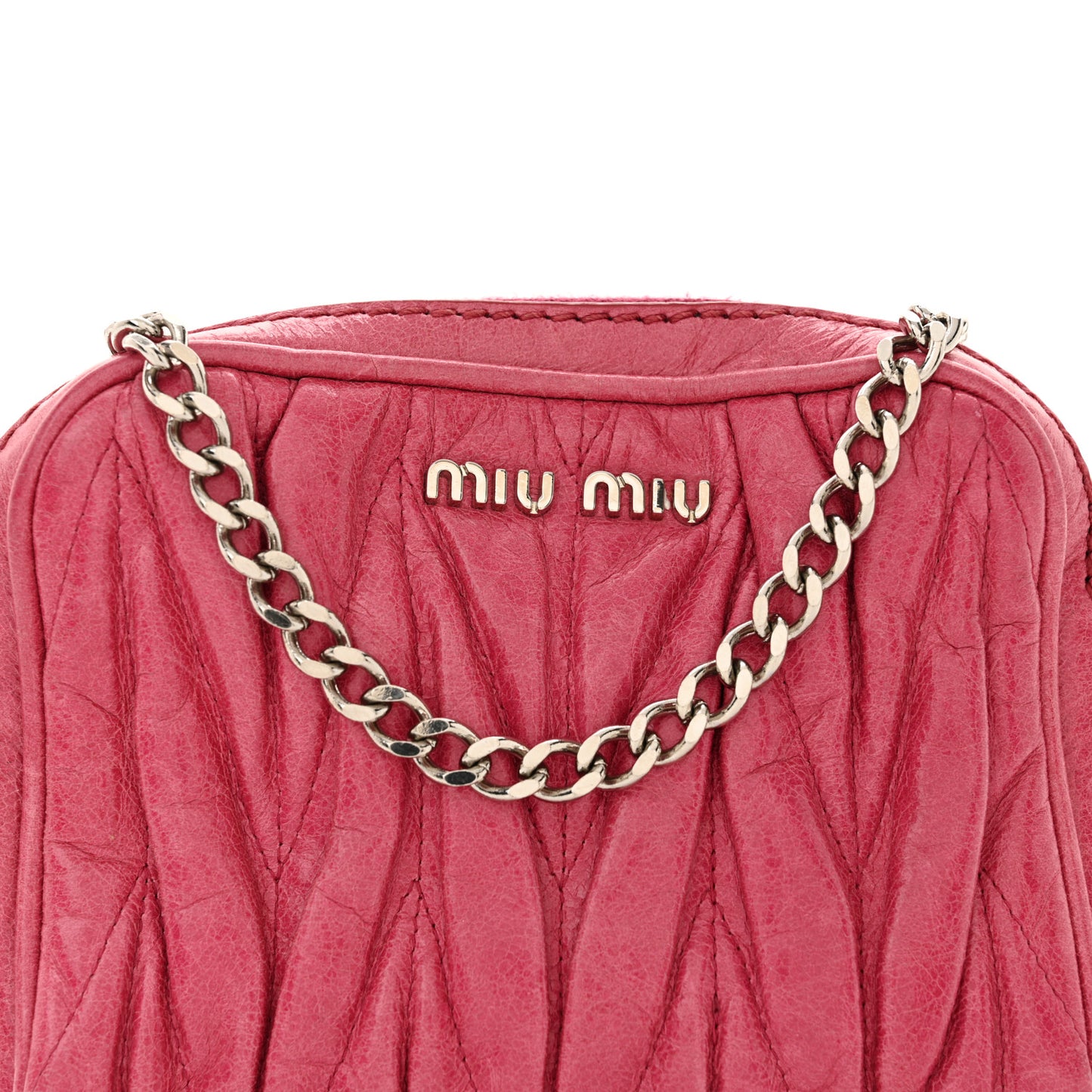 Vitello Lux Matelasse Double Zip Chain Mini Crossbody Bag Peonia
