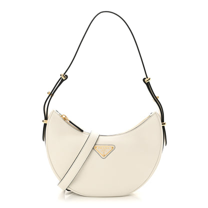 Prada Soft Calfskin Arque Shoulder Bag White 1 of 10