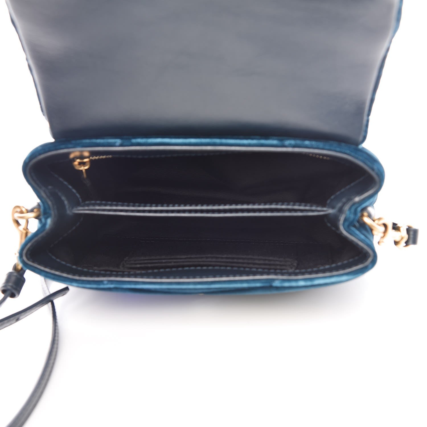 Saint Laurent Velvet Y Quilted Monogram Toy Loulou Chain Satchel Dark Ottanio 5 of 9