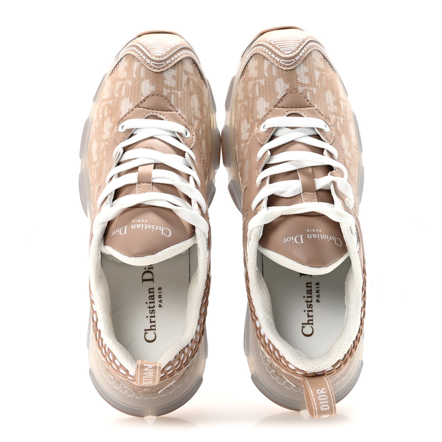 Technical Fabric Rubber Oblique Dior Vibe Sneakers 38 White Nude