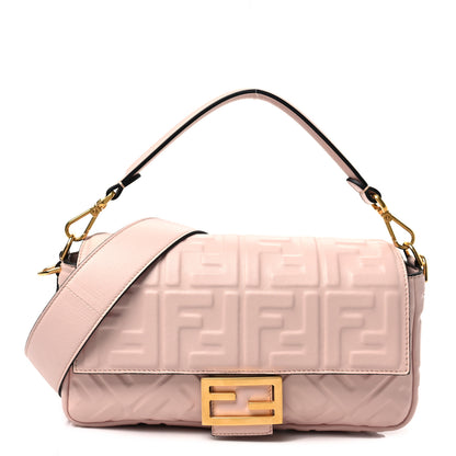 Fendi Nappa FF 1974 Embossed Baguette Rosa Quarzo 1 of 7