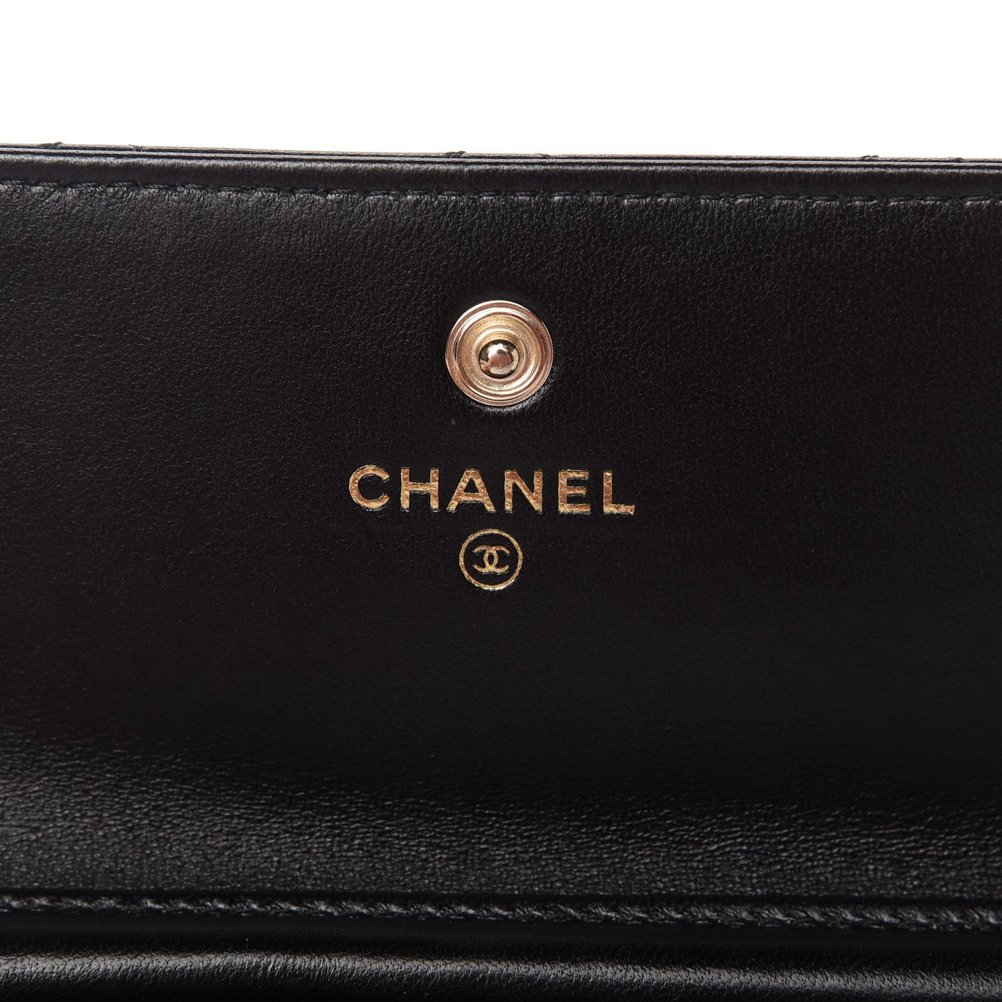 Lambskin Quilted My Chanel Lady Card Holder On Chain Black