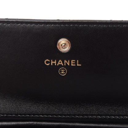 Chanel Lambskin Quilted My Chanel Lady Card Holder On Chain Black 8 of 11