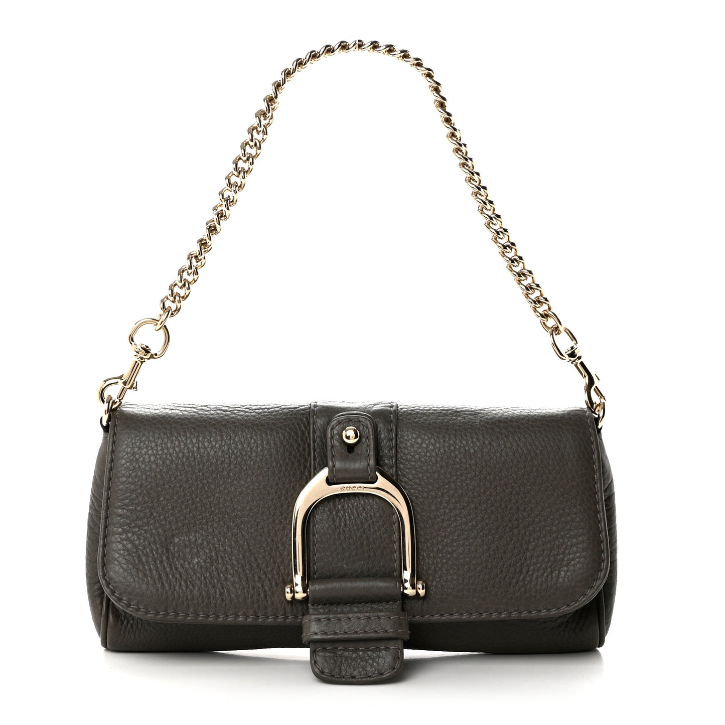 Calfskin Greenwich Chain Clutch Grey