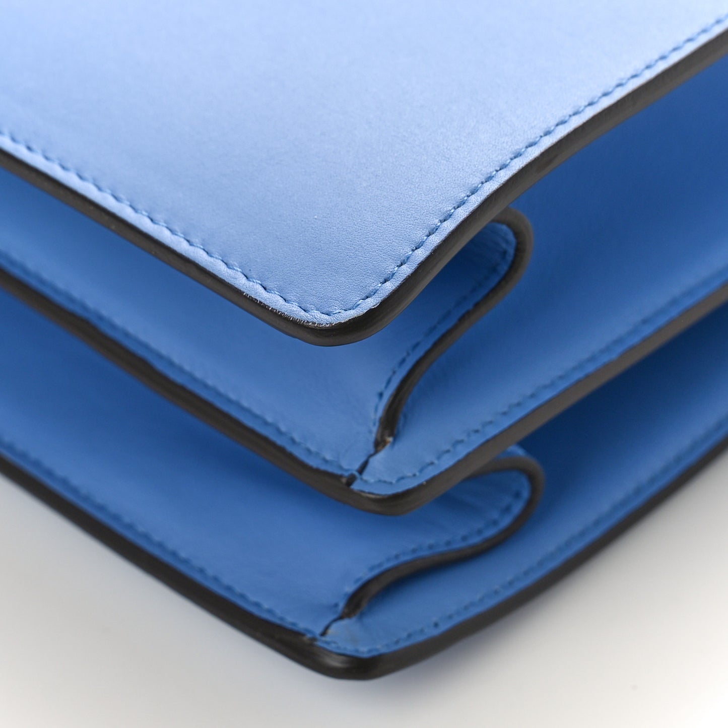 Moon Calfskin Web Large Dionysus Bamboo Top Handle Bag Clear Sky Blue